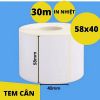 Giấy In Tem Cân Điện Tử 58 x40 Tại Đà Nẵng